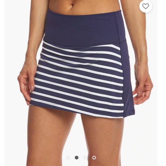 Kate Spade Beyond Yoga Navy White Sailing Stripe Neck Bow Jacket and skirt xs - Picture 6 of 14